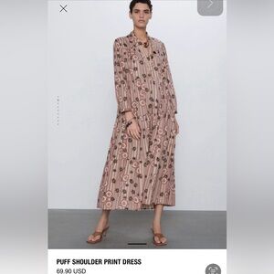 Zara print maxi dress, like new! Size XS